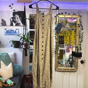 Japna size medium leopard print tan dress